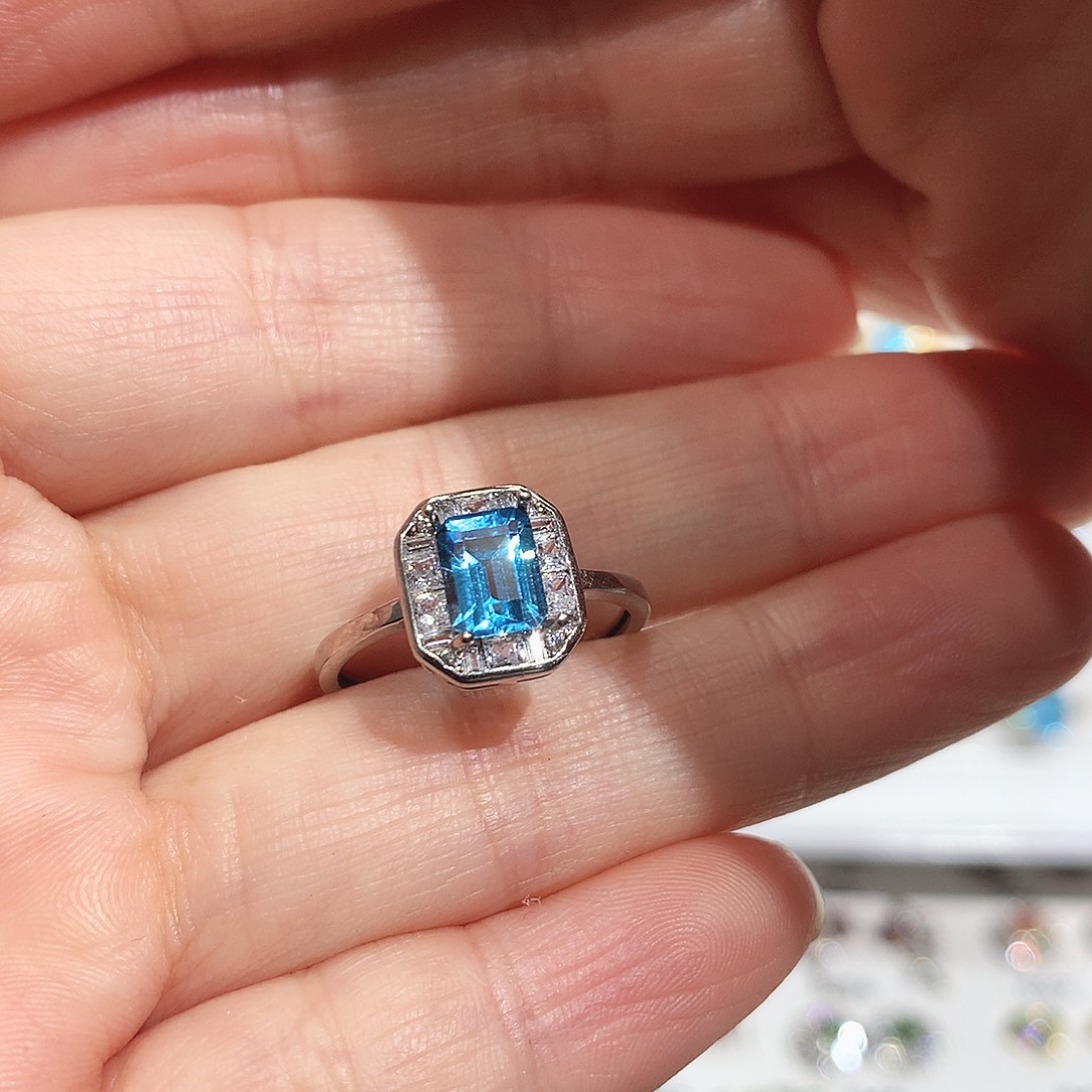 戒指银S925镶嵌托帕石