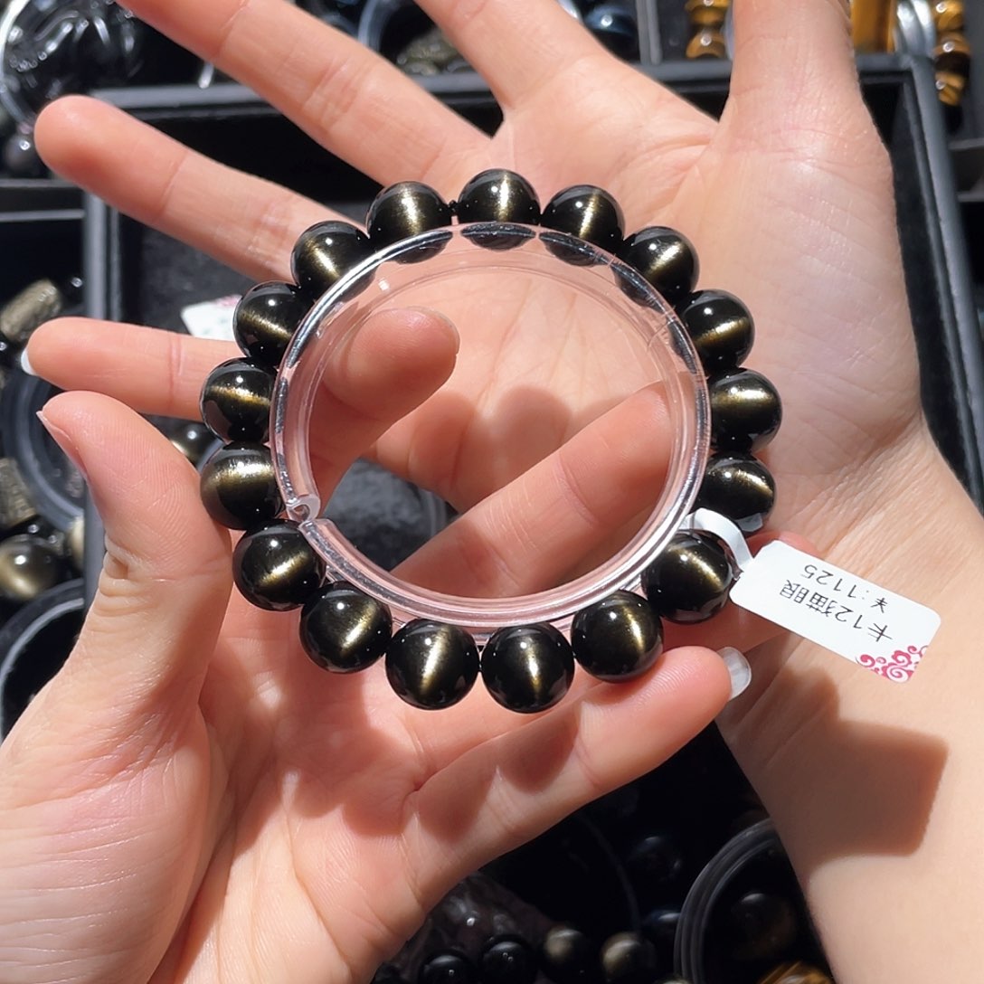 黑曜岩手链未镶嵌梦**魄