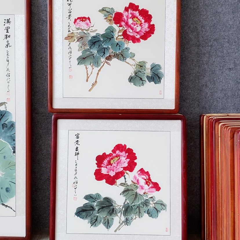【闪购商品】国画书画作品带框65×65厘米