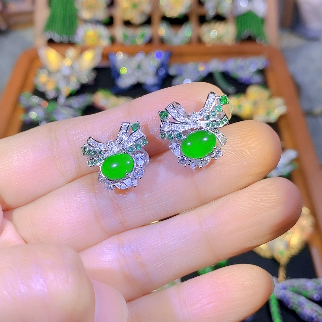 吊坠(不含链)银S925镶嵌翡翠