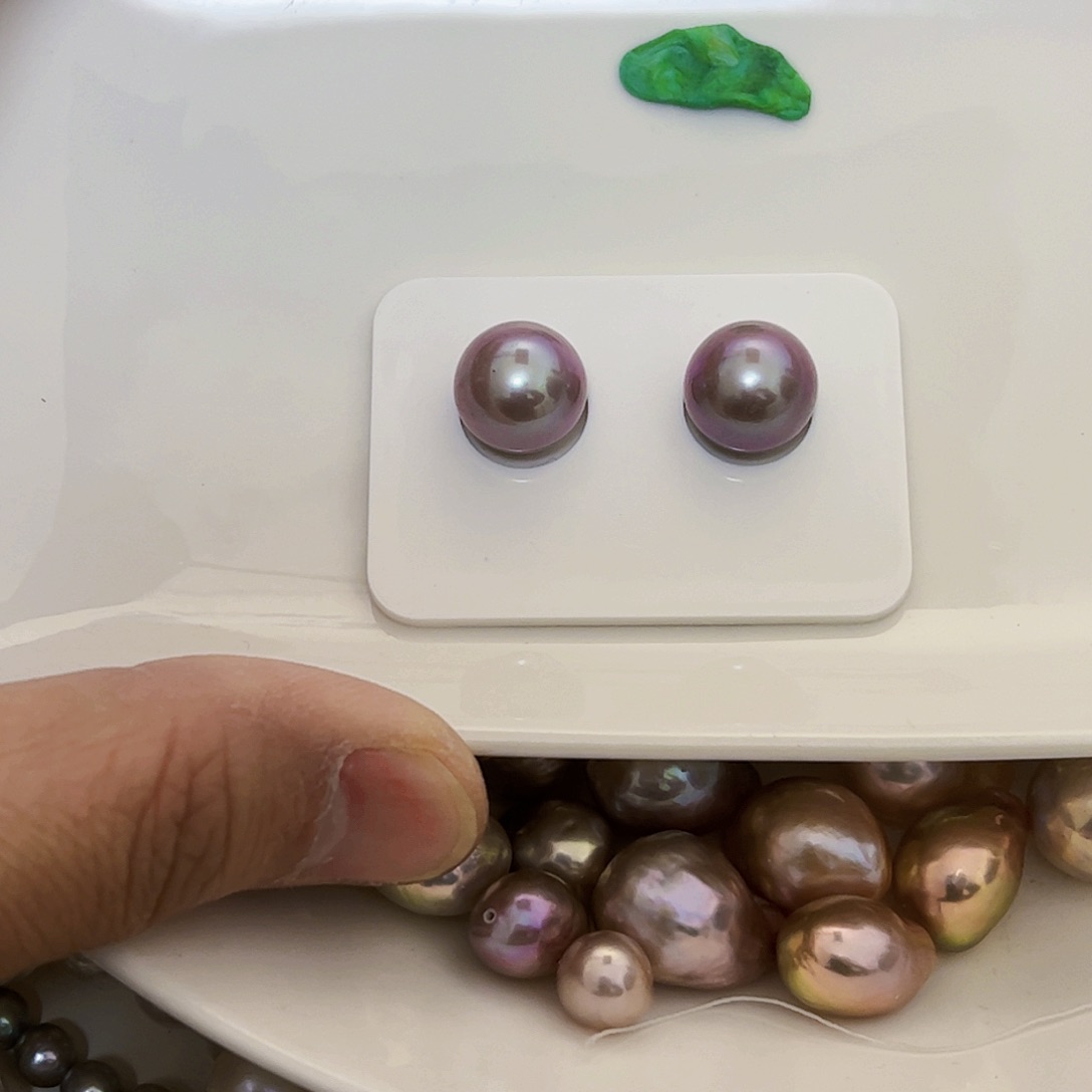 淡水珍珠耳饰银S925镶嵌✨