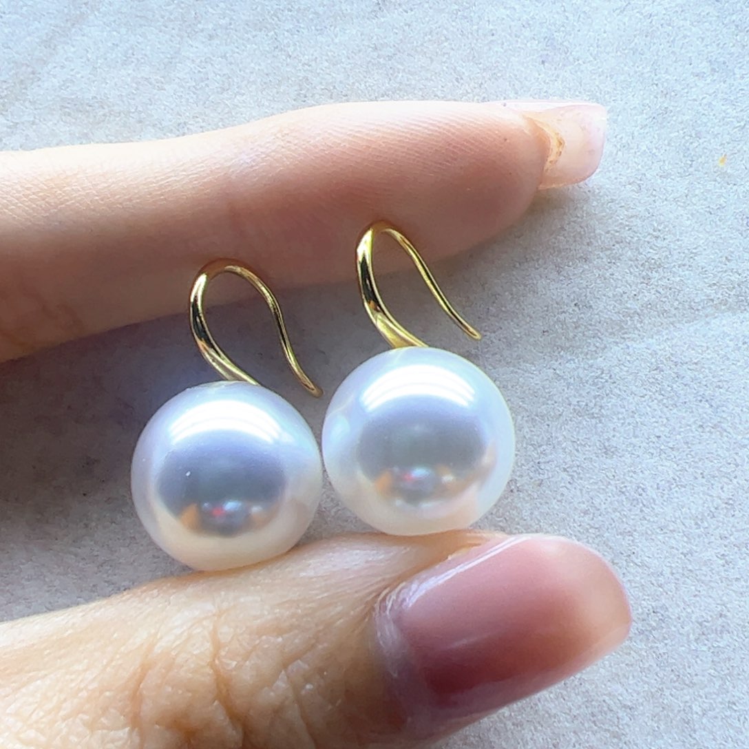 淡水珍珠耳饰18K金镶嵌