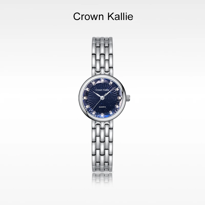 Crown Kallie【蓝晶灵】镶钻满天星系列3D菱镜面设计女士腕表ck8116