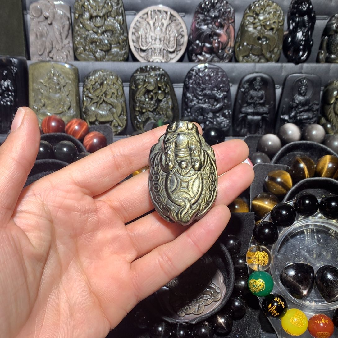 黑曜岩吊坠(不含链)未镶嵌湖****司