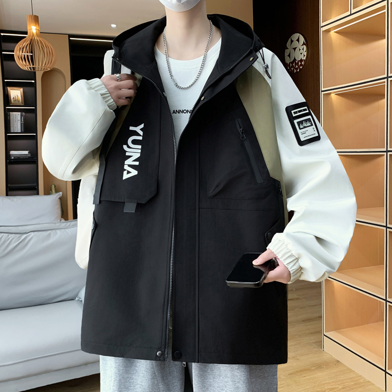 青少年百搭宽松港风户外防风防水登山服夹克运动外套潮款