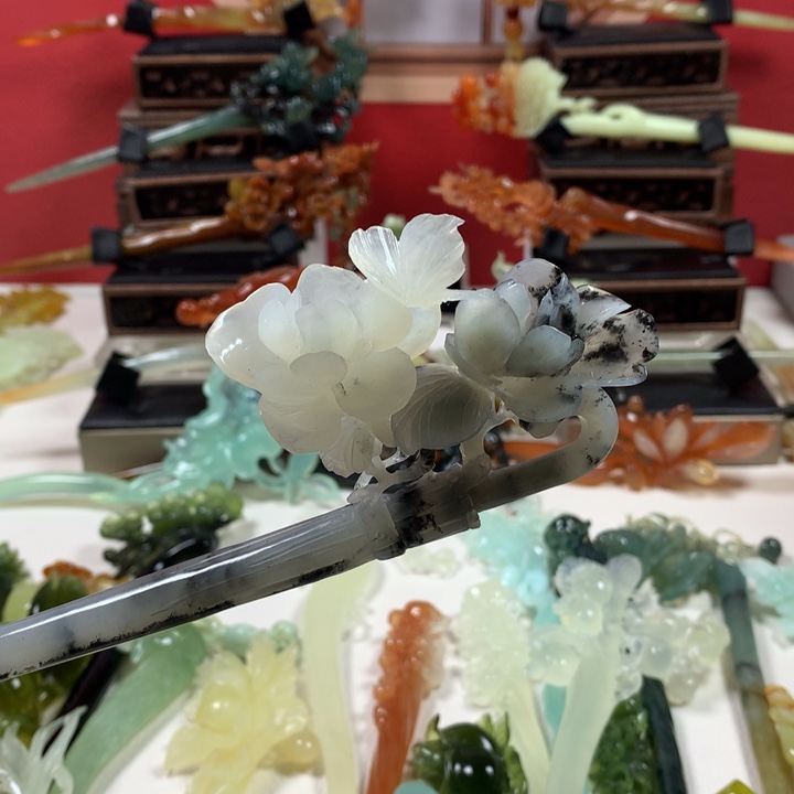 蛇纹石玉发簪未镶嵌