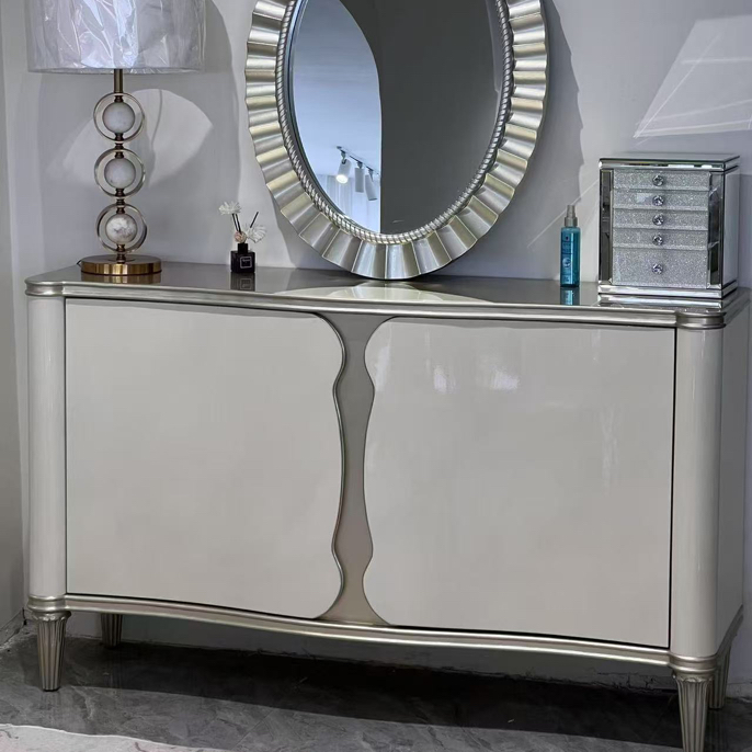 美式轻奢壁柜实木餐边柜奶油风壁柜同款多功能柜（尺寸可订制）