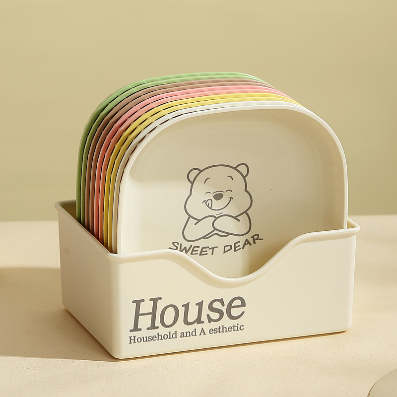 日式卡通小熊吐骨碟家用垃圾收纳盘餐桌食品级可爱小菜碟可微波炉