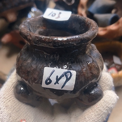 红陶粗陶花盆手工