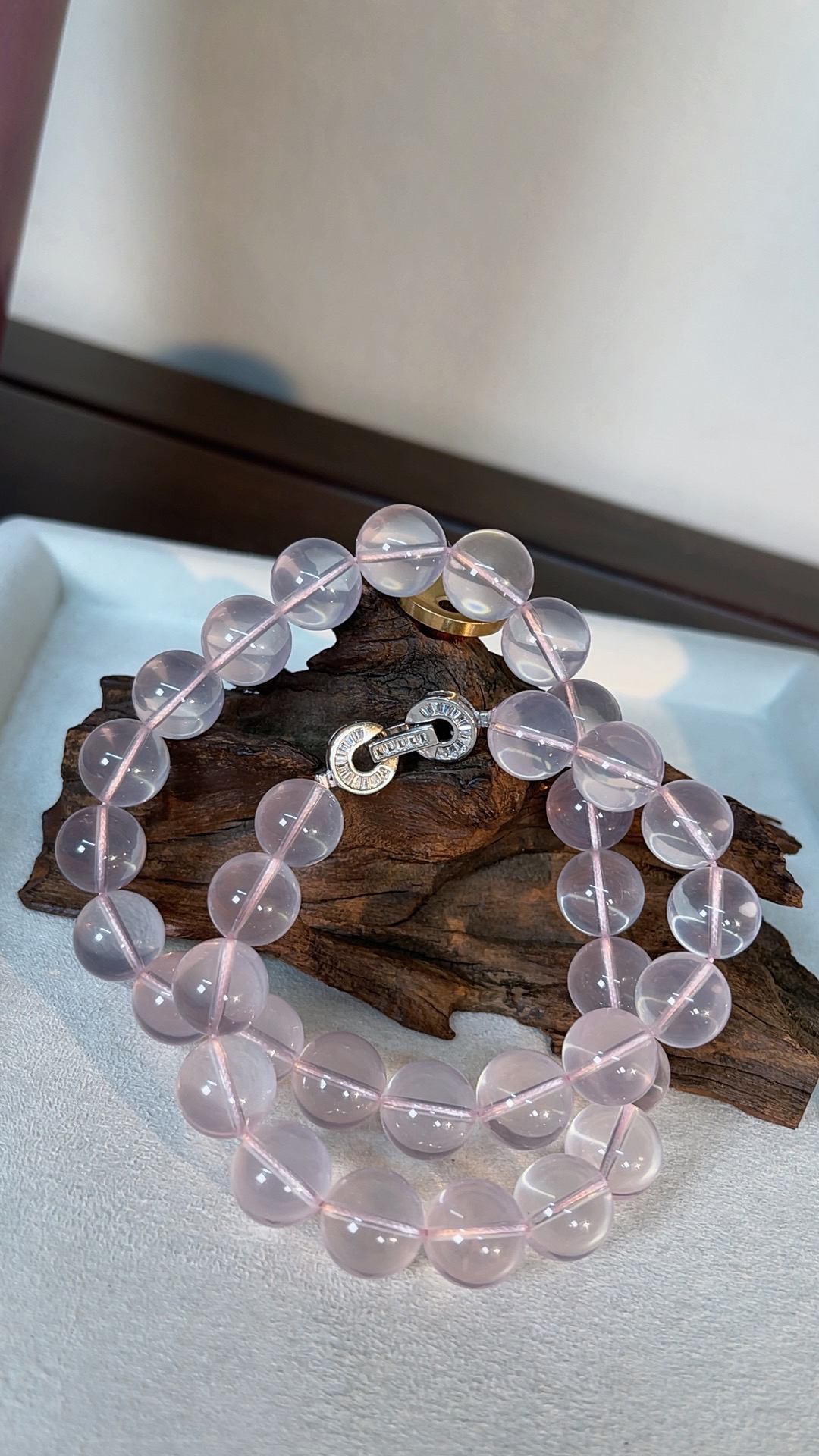 天然粉水晶六芒星高级大气气质简约设计项链