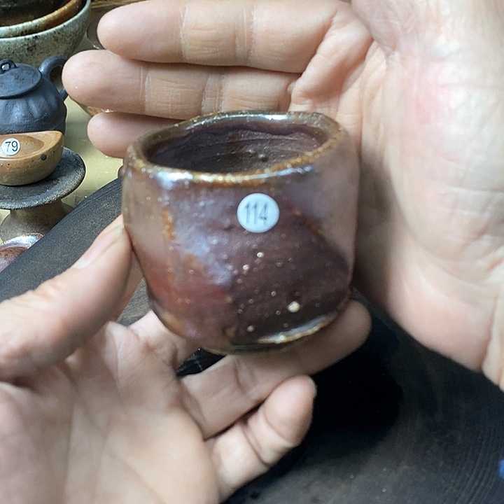 杯手工粗陶、柴烧茶器