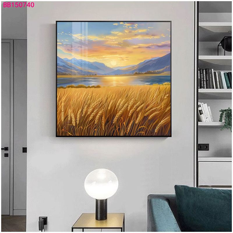 e02大麦麦穗丰收风景玄关客厅餐厅装饰落地大画