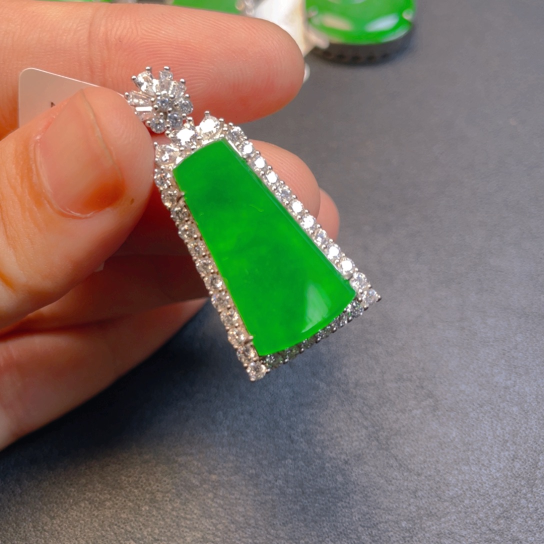 翡翠银S925镶嵌吊坠(不含链)