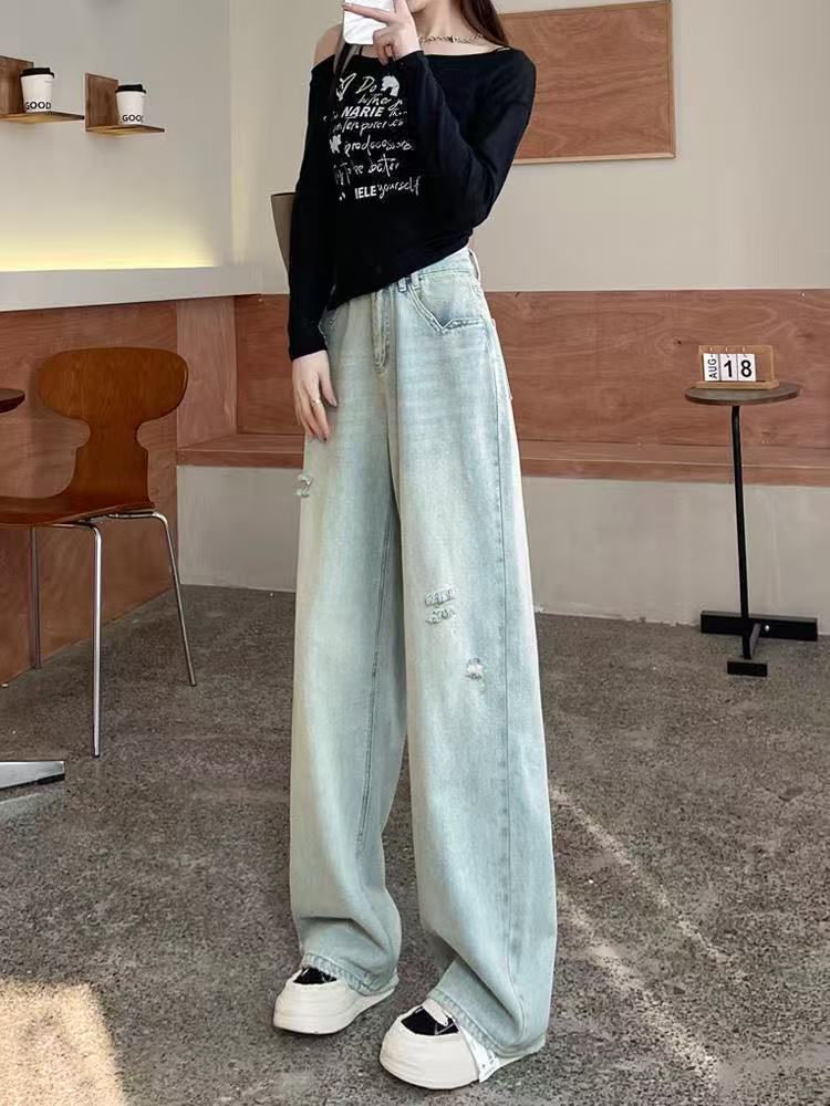 （黄） 2025孤品过款牛仔裤女宽松夏季