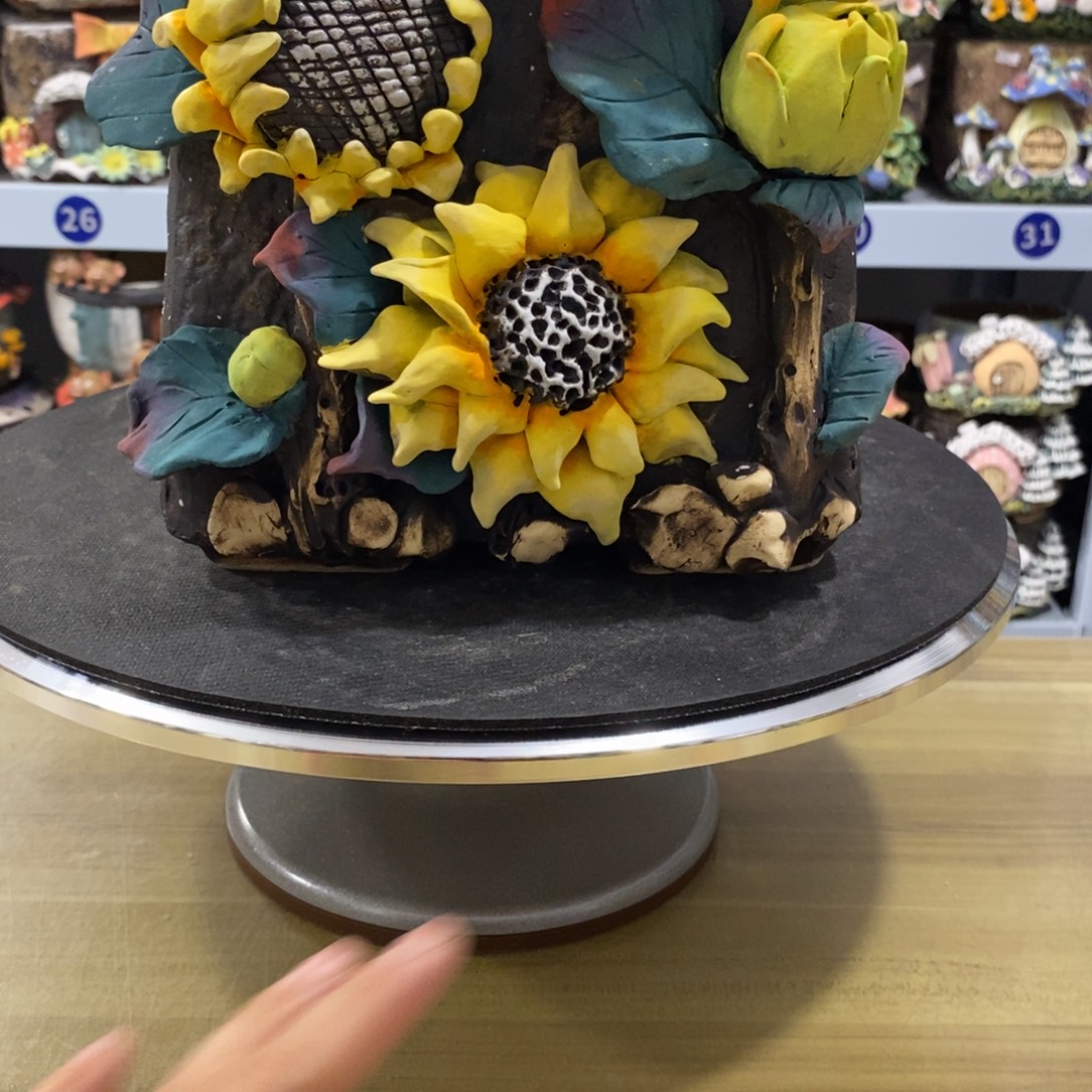 白狐粗陶手捏花盆