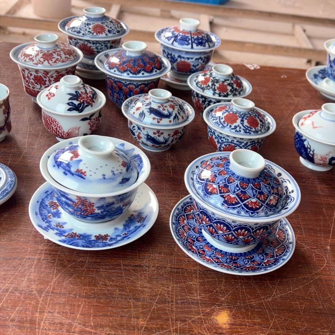 杯青花釉里红原矿