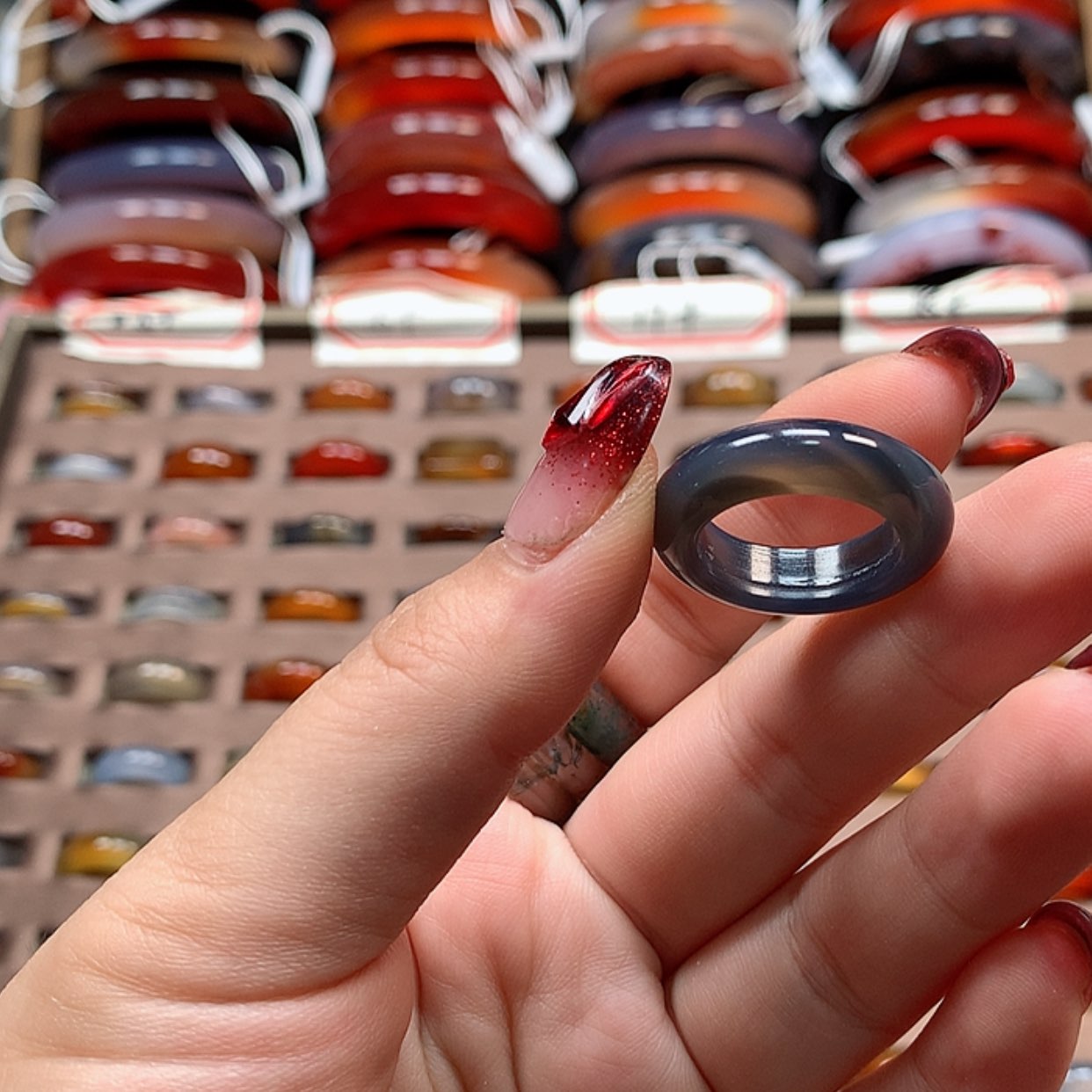 【闪购商品】玛瑙/玉髓戒指未镶嵌-****?