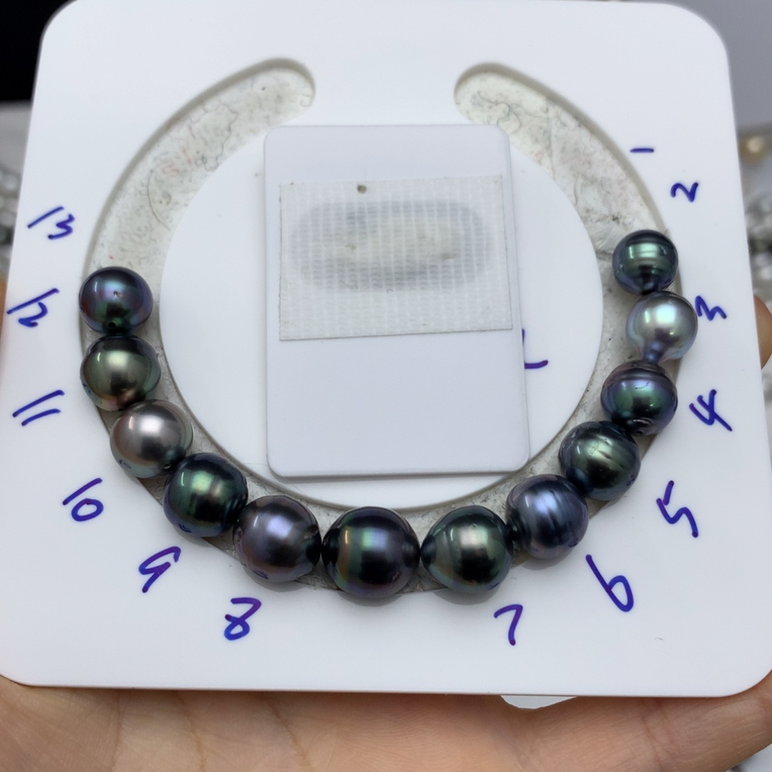 海水珍珠裸珠特价炫彩大溪地手链