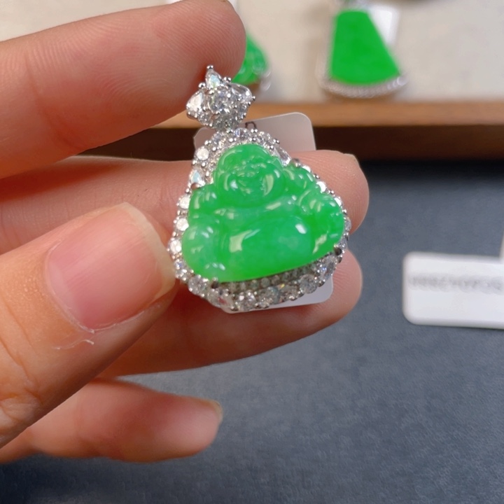 翡翠银S925镶嵌吊坠(不含链)b n n