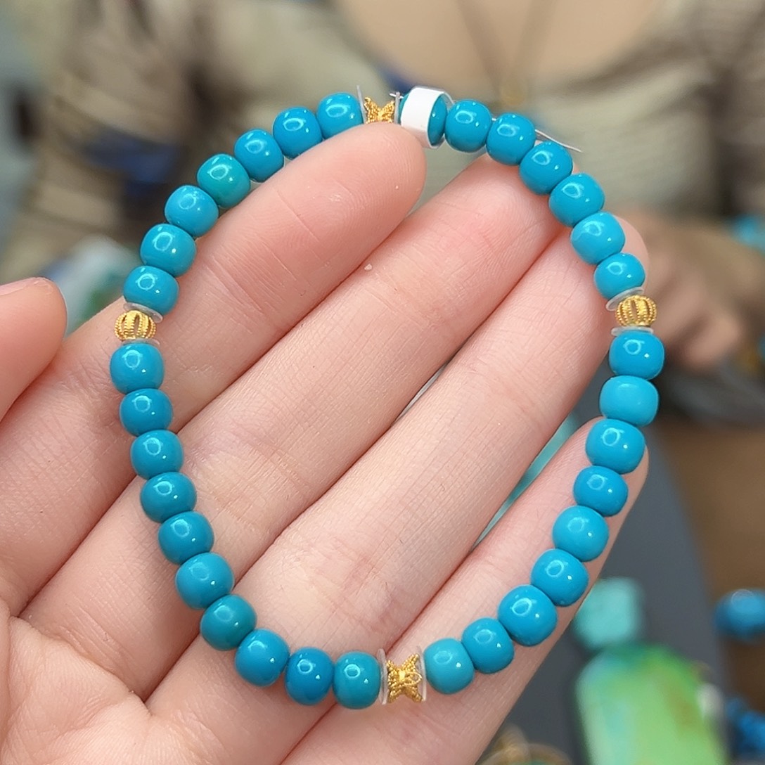 绿松石珠宝奇石18K金镶嵌