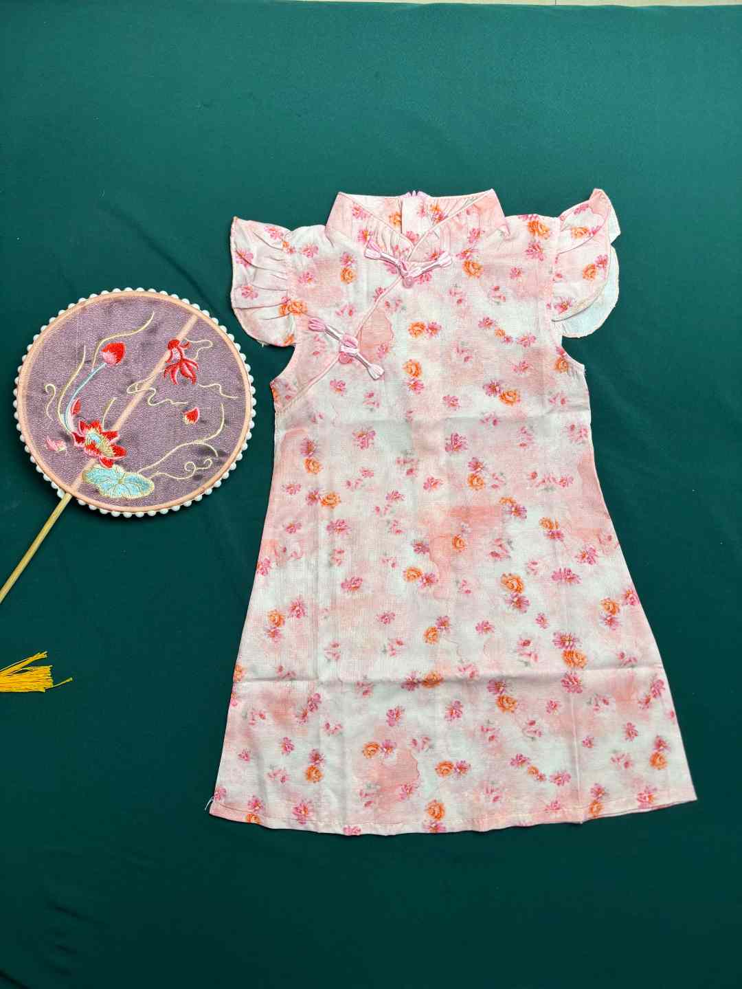 女童旗袍连衣裙夏季新款儿童国风女孩中式汉服洋气碎花公主裙