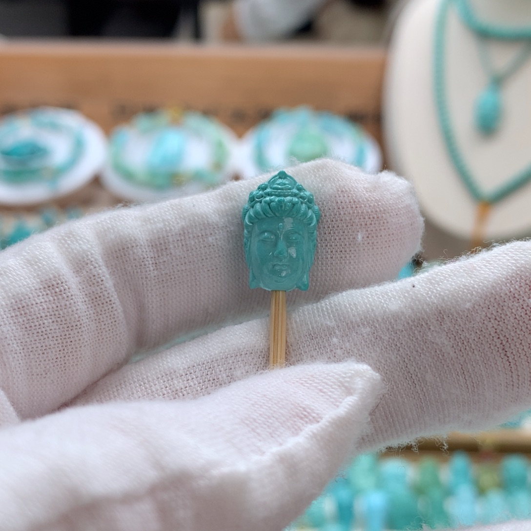 绿松石未镶嵌绿松石小观音头