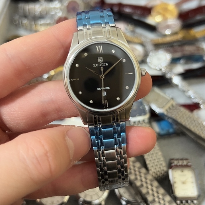 默***神钢牛皮（革）钢石英机芯