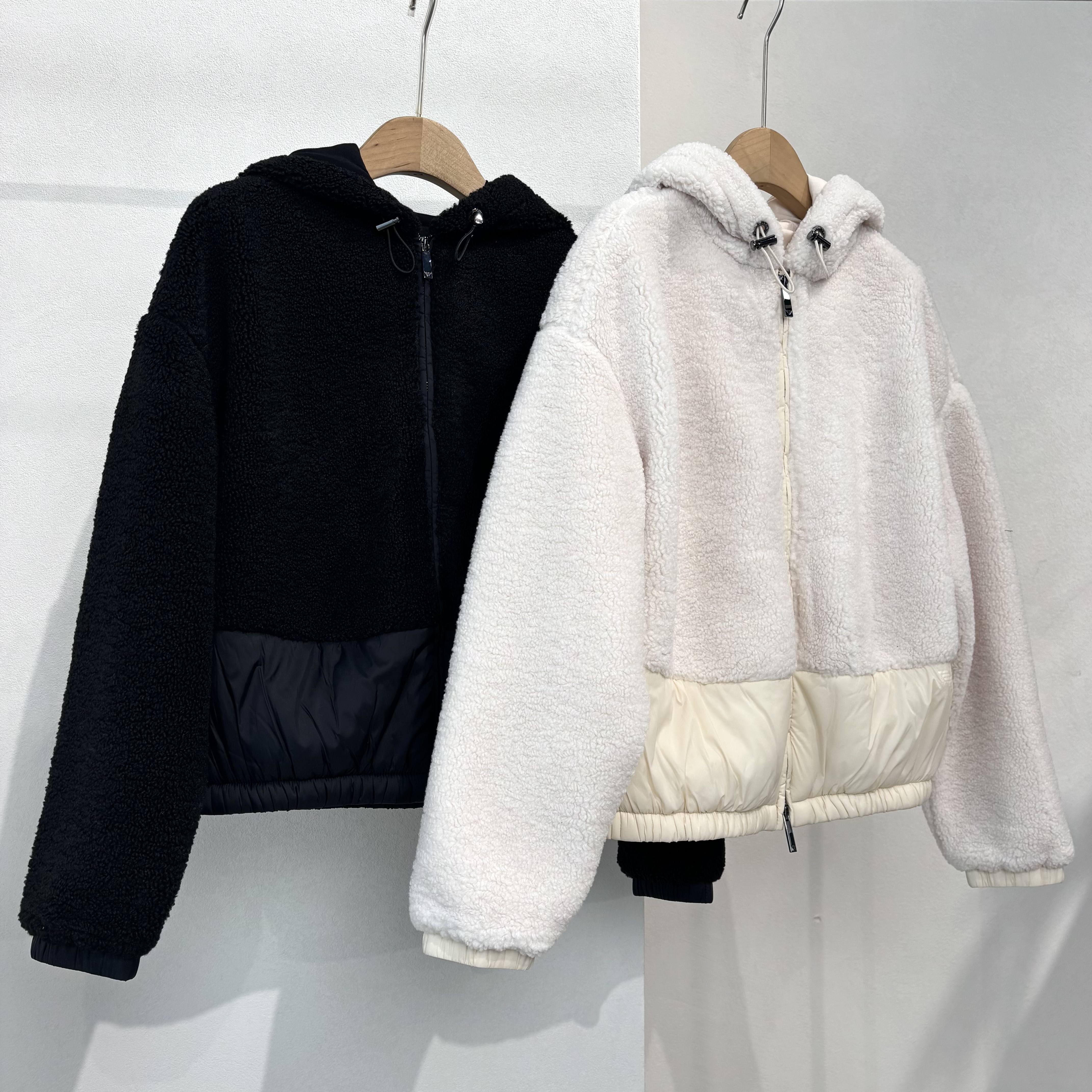 CSY5177 意大利客人订单 颗粒感拼接连帽外套