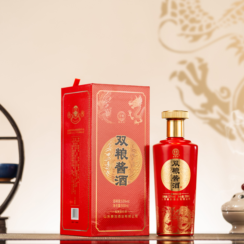 秦池53度500ml双粮酱酒酱香型高度白酒纯粮固态发酵53度500ml