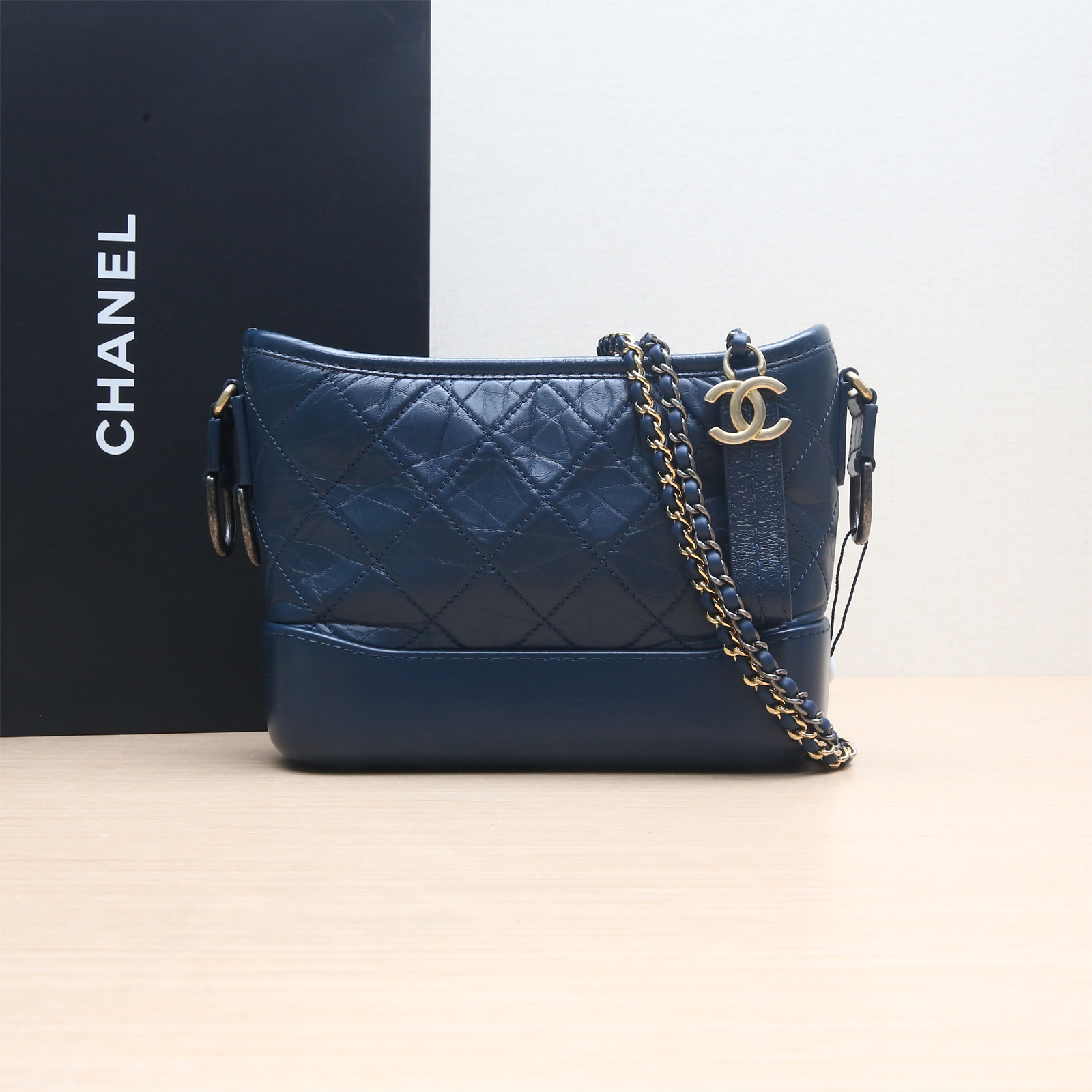 95新 Chanel/香奈儿 小花姑姑691781流浪包 小号 20cm 蓝色 25开