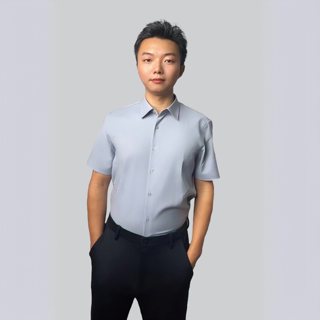 喜卡顿高端桑蚕丝短袖衬衫男士夏季纯色抗皱透气商务休闲短袖