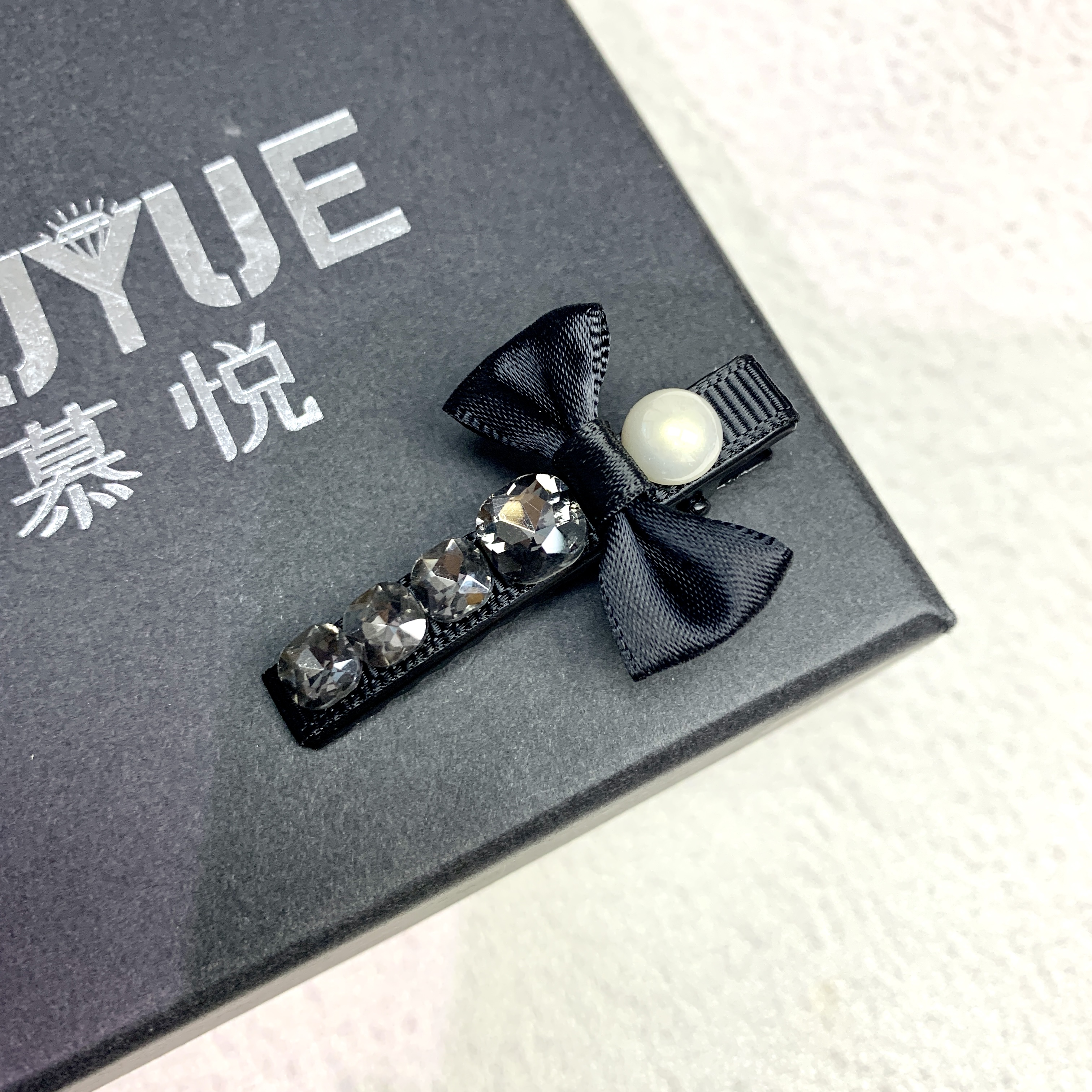 慕悦-【小领结】夏季新款网纱透气鸭嘴夹5cm刘海夹1215