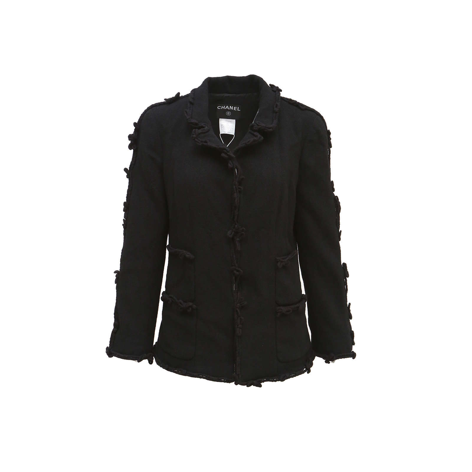 99新 Chanel/香奈儿 汤/P224930166/花朵纽扣 蝴蝶结花边 外套 40