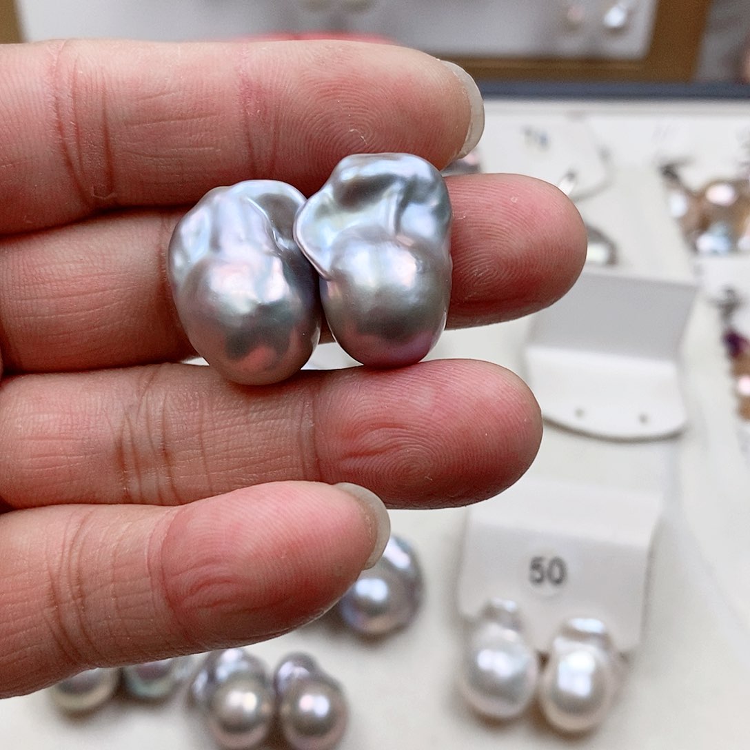 淡水珍珠颈饰银S925镶嵌纯*