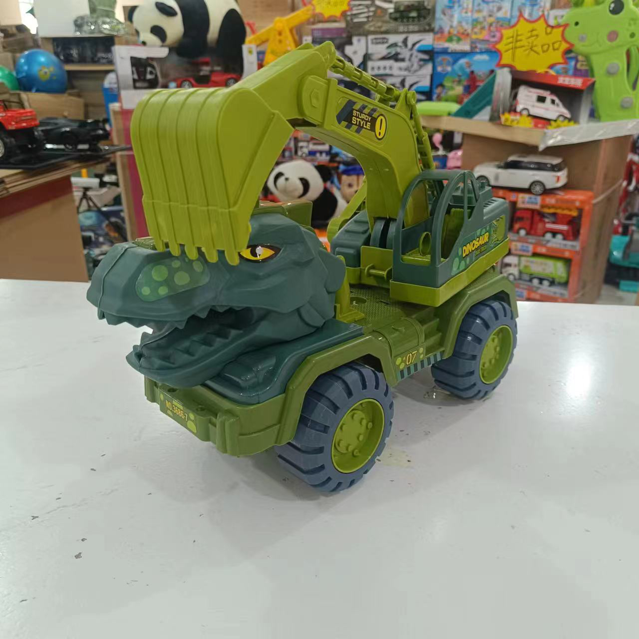 （牛） 大号恐龙挖掘机玩具三角龙霸王龙随机发一辆