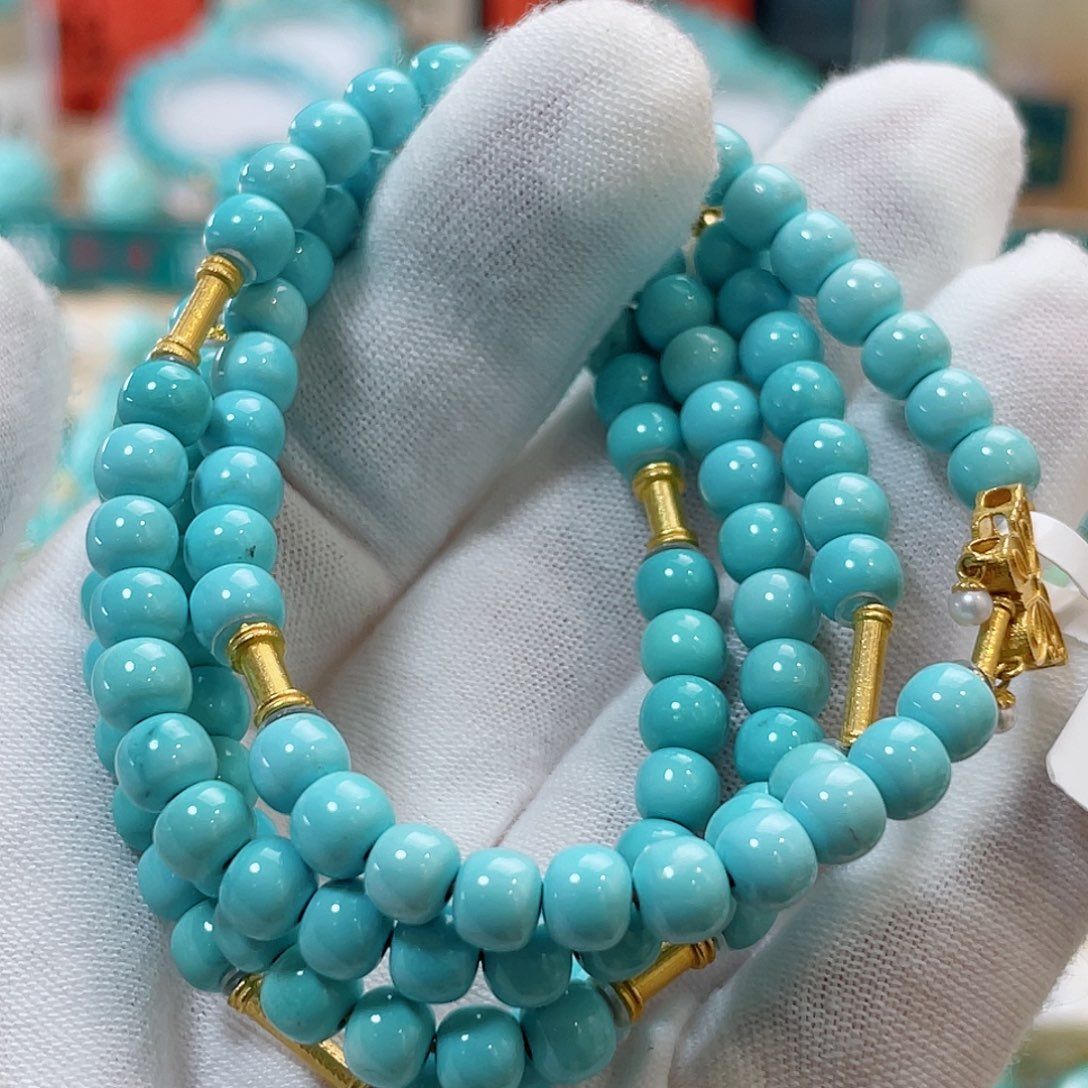 绿松石珠宝奇石18K金镶嵌