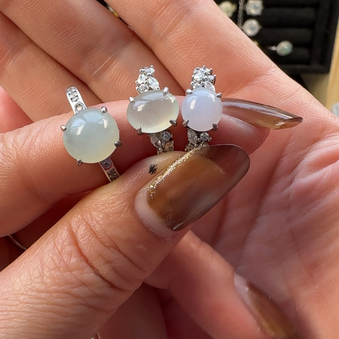 翡翠银S925镶嵌戒指