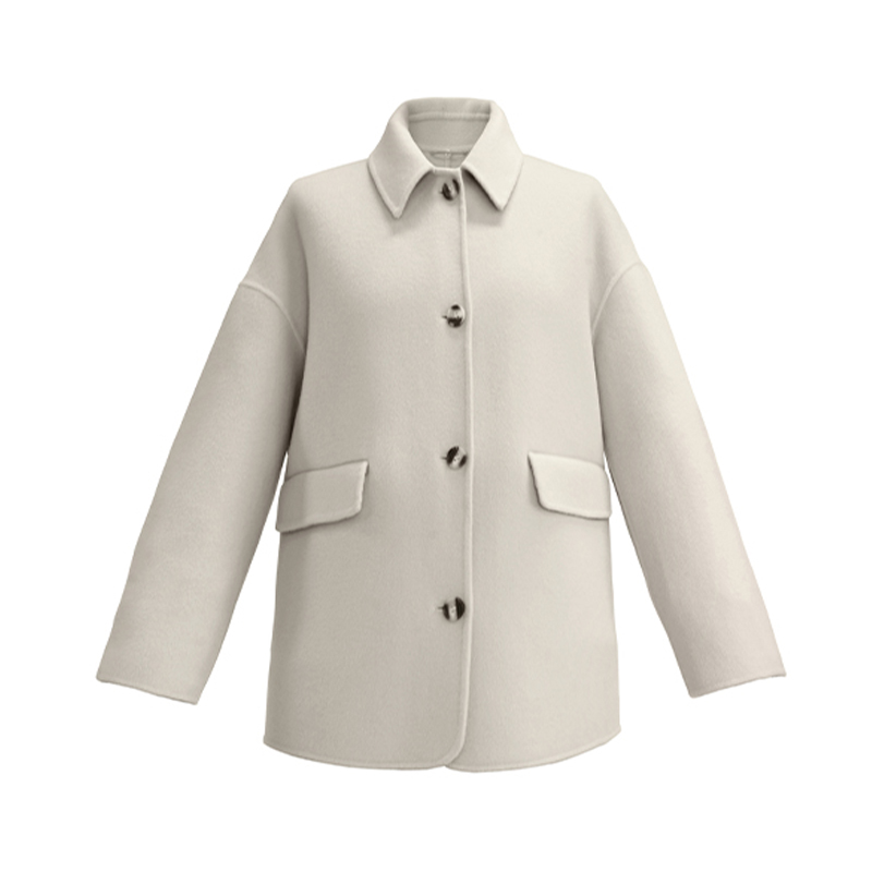 越月越Y28002女士毛呢大衣时尚休闲秋冬短款双面羊绒外套