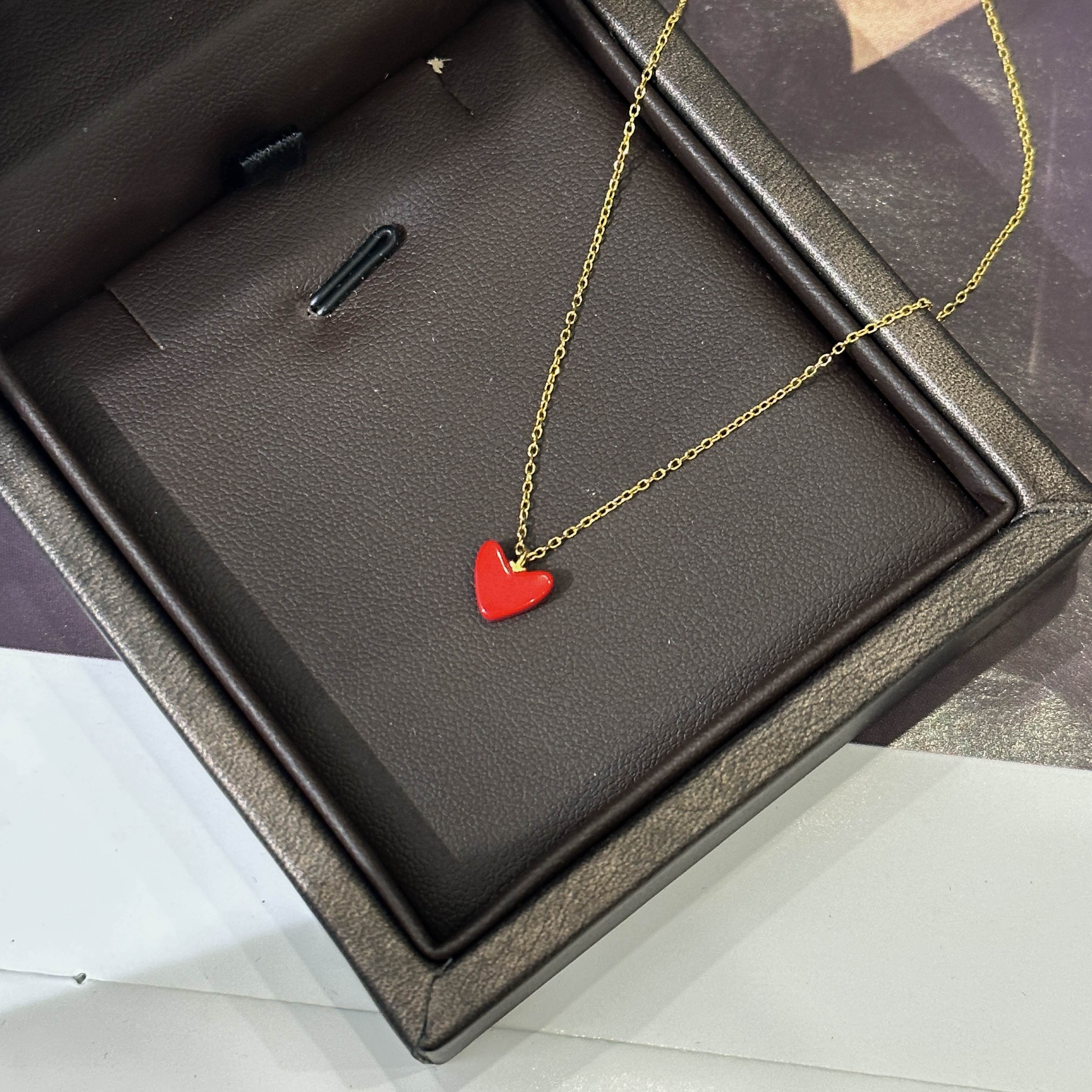 吊坠925银  【DVWN 专属】925纯银红色小爱心项链