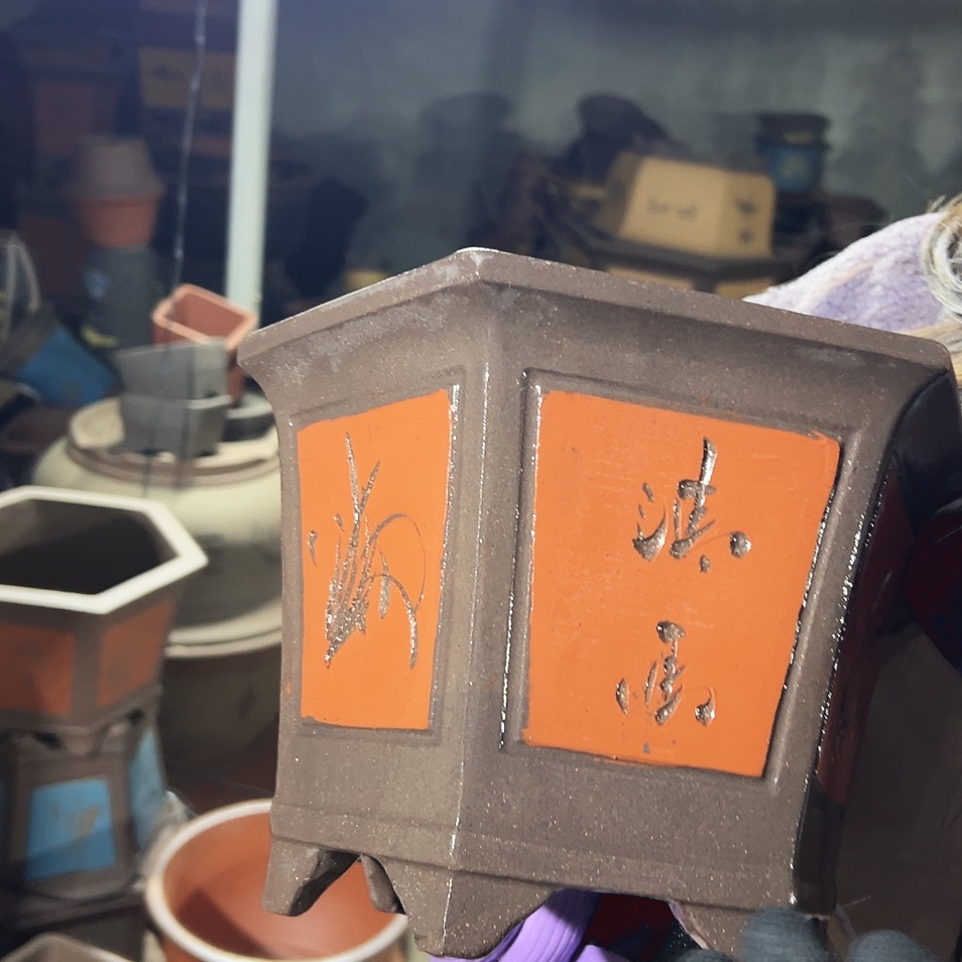 25红六方花盆花盆花盆