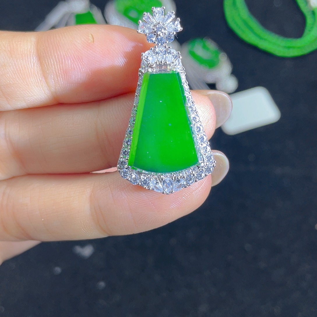 翡翠吊坠(不含链)银S925镶嵌