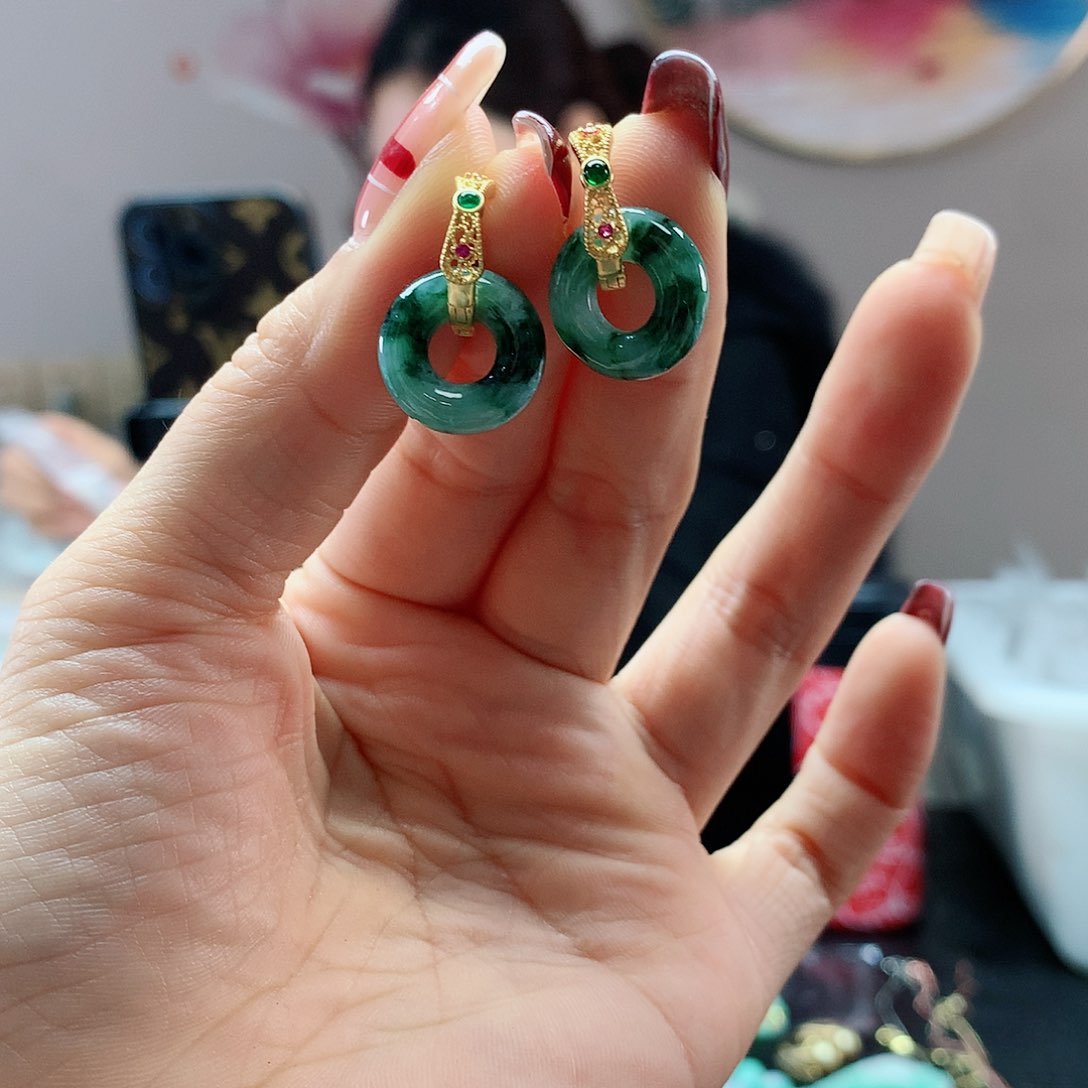 【闪购商品】翡翠耳饰银S925镶嵌，