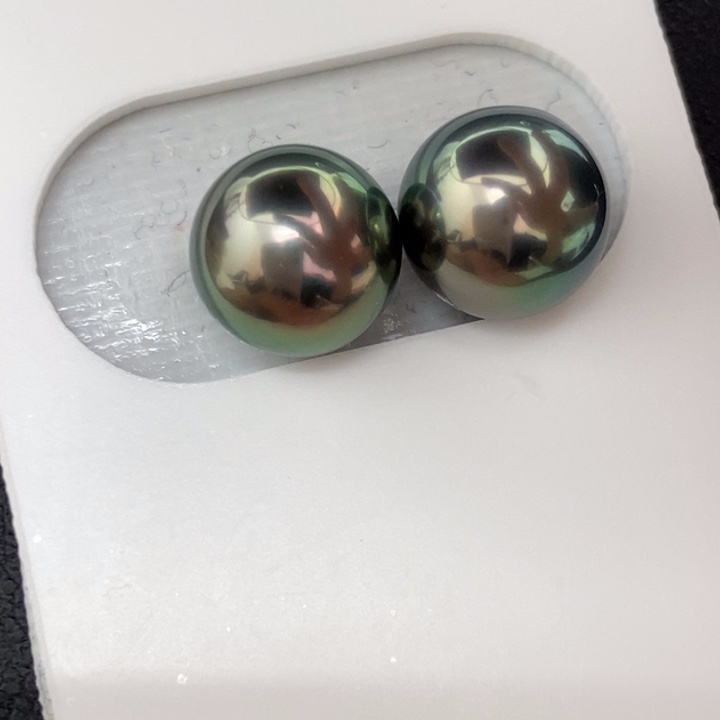 未镶嵌海水珍珠裸珠9-10mm大溪地极光孔雀绿对珠