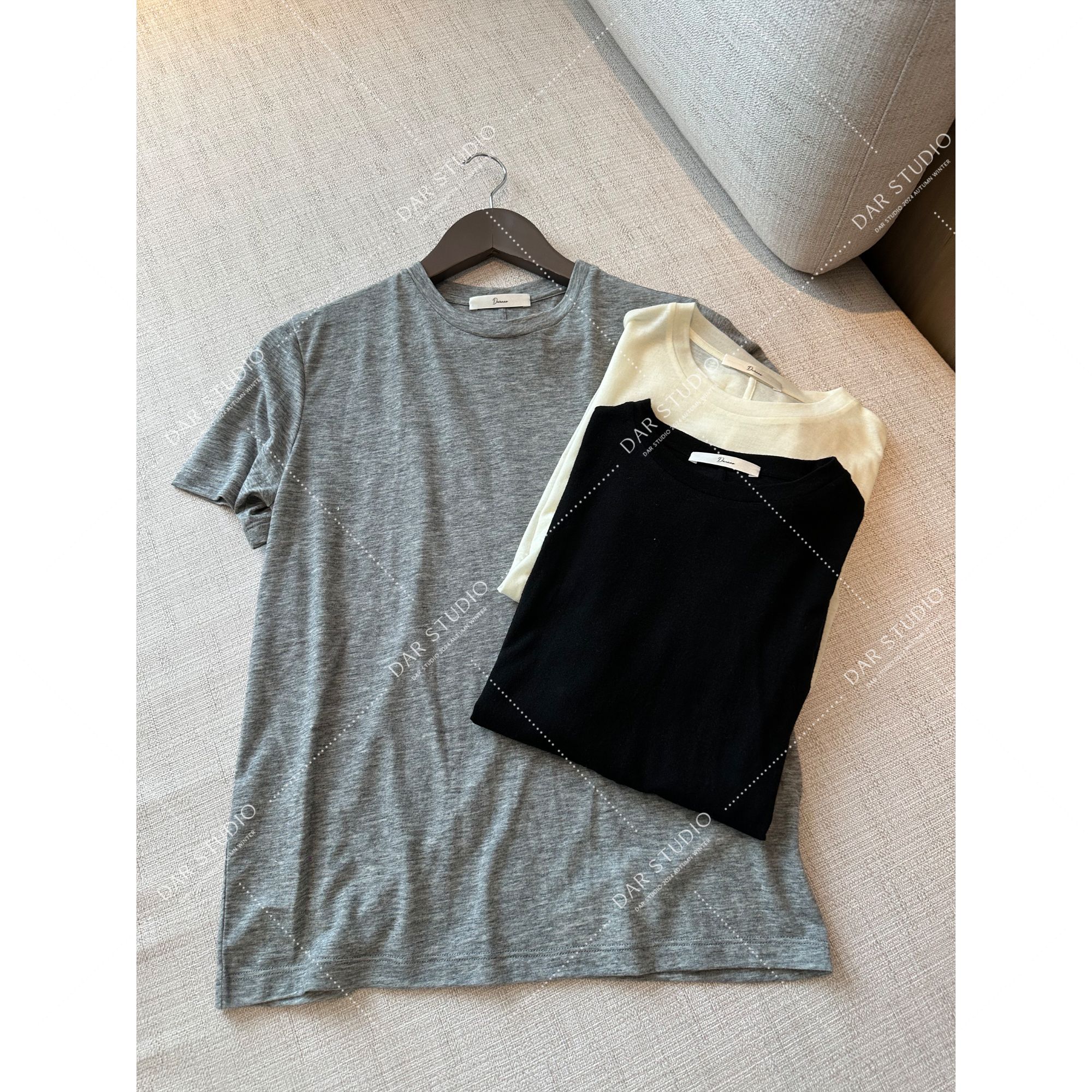 DAR STUDIO 深圳货【羊毛短袖】ROW风极简精纺羊毛针织衫88306