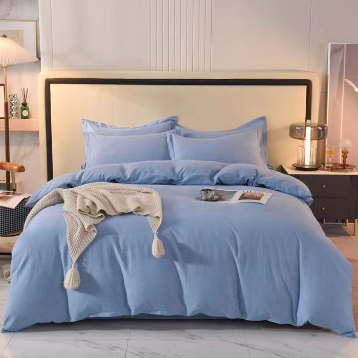 【主播一对一】纯色全棉磨毛四件套时尚简约亲肤