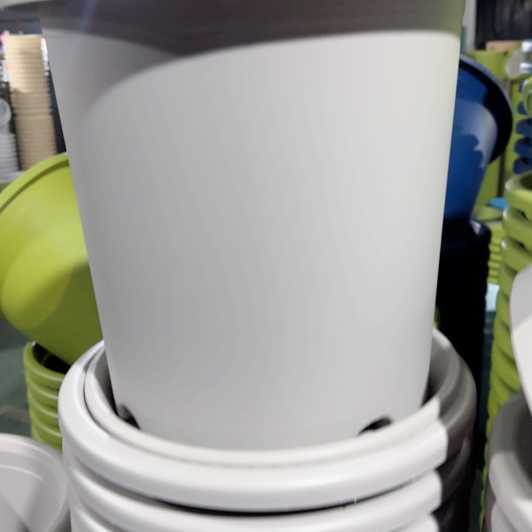 树脂四季盆8#无拖灰白微瑕3