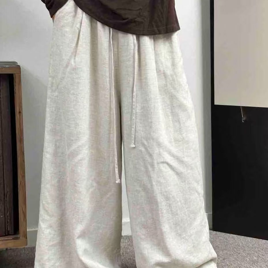 【大梅子推荐】设计款亚麻夹棉阔腿裤MQ7209