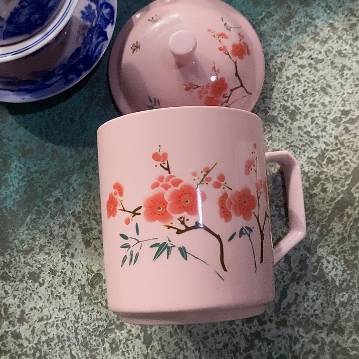 摆件陶用****4红稀土翠竹红梅办公杯