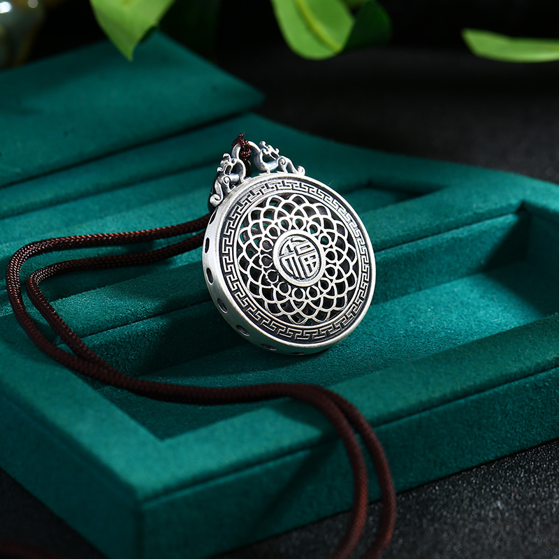 吊坠足银 【老银坊】足银999福字镂空套链 0022188