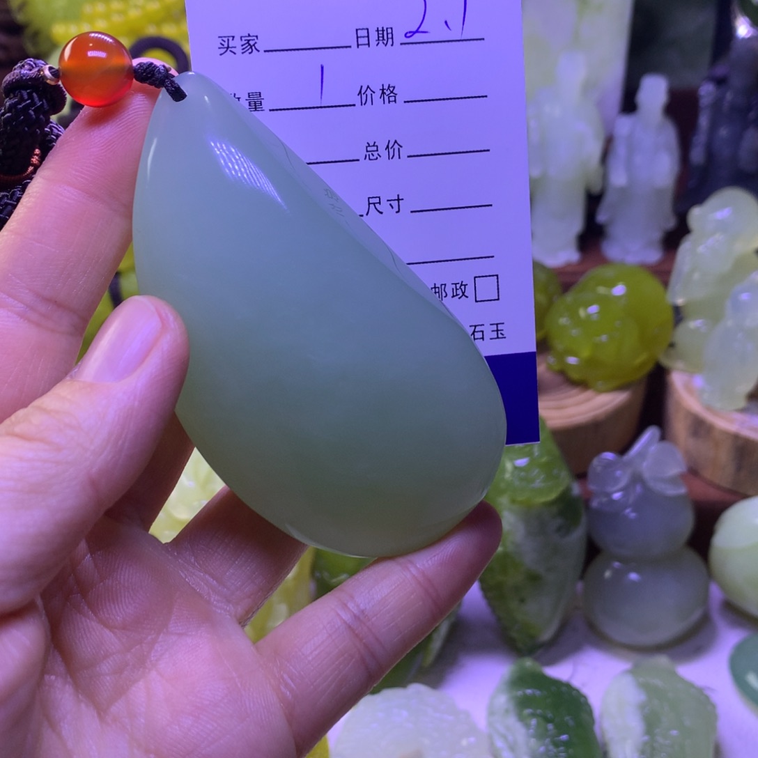 岫玉手把件未镶嵌